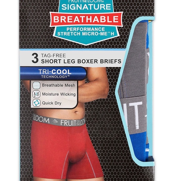 Men's 🆕 Fruit Of The Loom 3 pack Boxer Briefs factory sealed, cotton - Picture 1 of 10